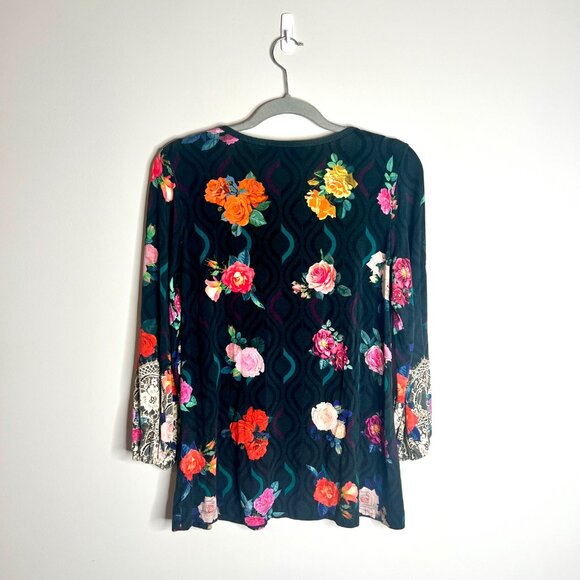 Johnny Was Rose Lace Puff Sleeve Boho Bohemian Flowy Lightweight Top Sz Small - Picture 5 of 5